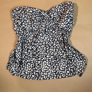 LZ Lange Maternity Swim Top Black White‎ Animal Print Strapless XXL